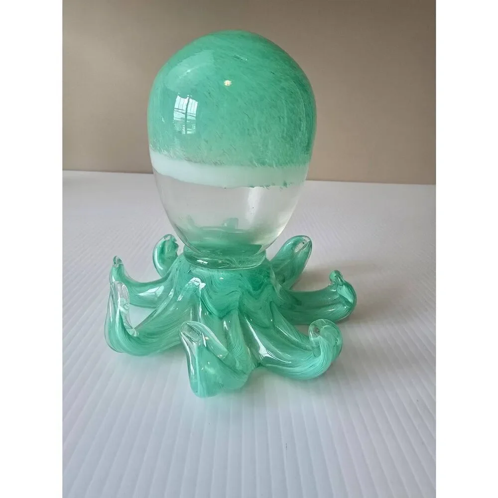 Blown Glass Octopus Green/Clear